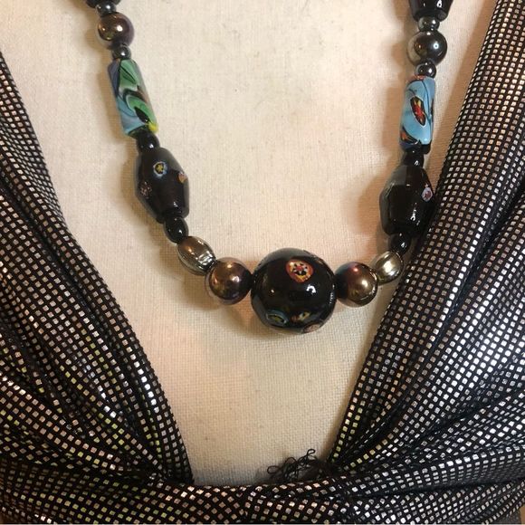 Vintage Millefiori graduating glass bead necklace - Picture 3 of 11